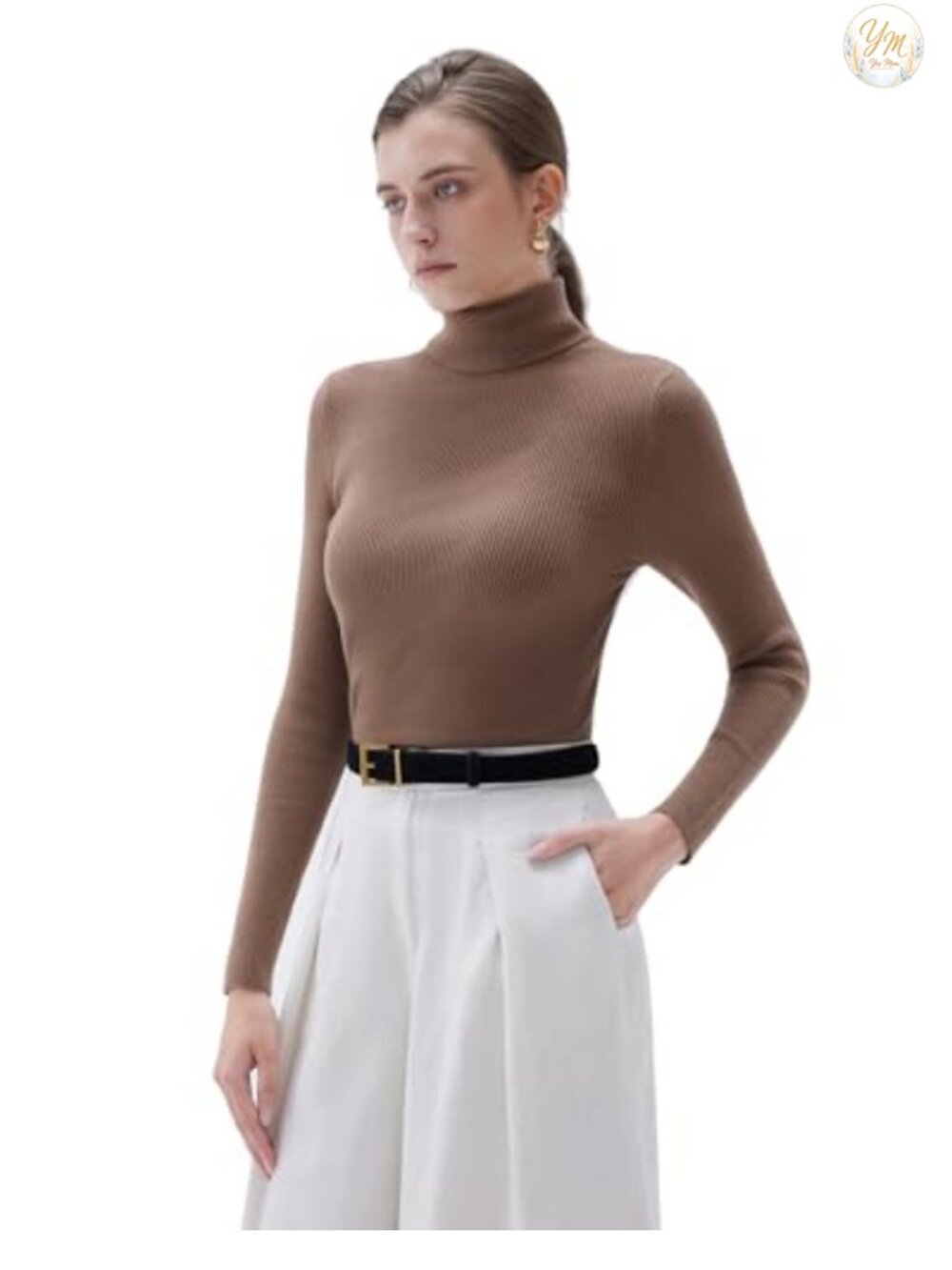 Cashmere Blend Turtleneck Sweater Long Sleeve Pullover Winter Top